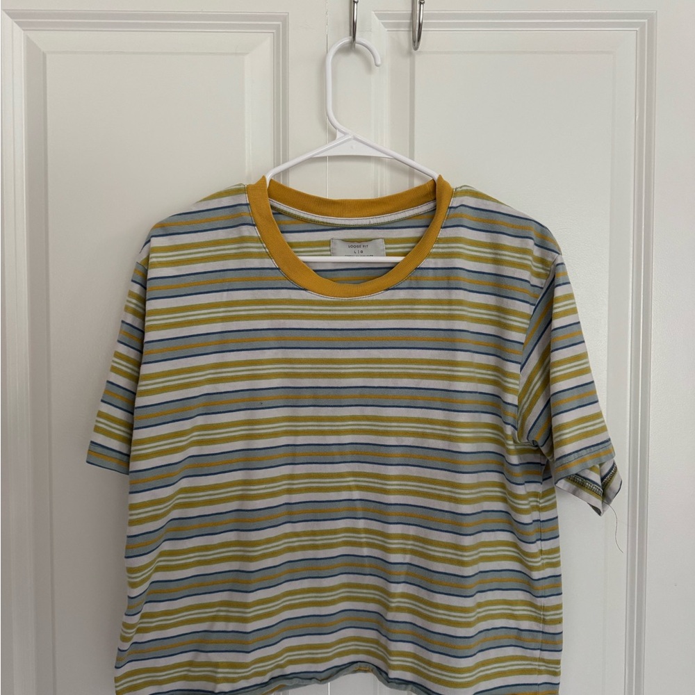 Striped women’s  Shirt with Yellow Accents